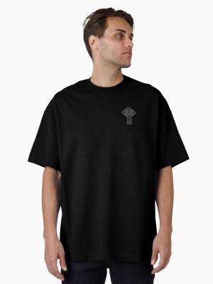 Celtic High Cross Greyscale Logo Oversized T-Shirt