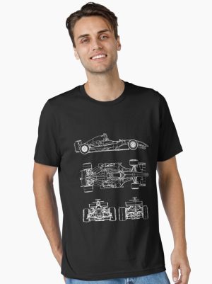 Race car blueprint project Printed T-Shirt