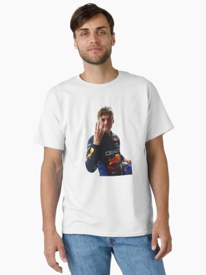 Max Verstappen Four Time World Champion Sticker Printed T-Shirt