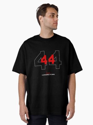 Lewis Hamilton LH44 Formula 1 black and red F1 2025  Oversized T-Shirt