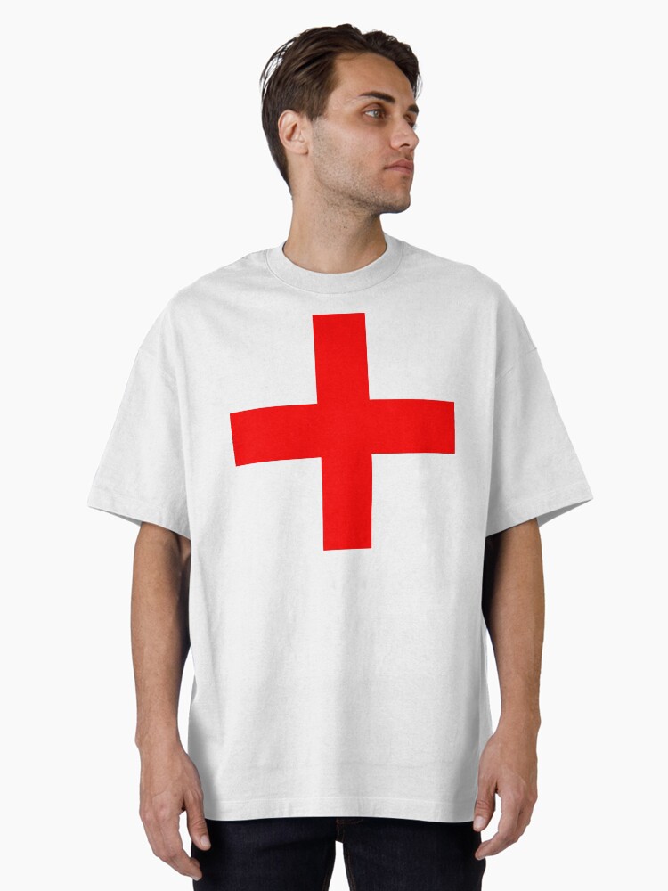 Red Squares & Crosses Oversized T-Shirt