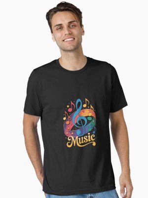 Musician Musical Instrument Colorful Music Notes Treble Clef  Essential T-Shirt