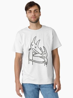 Minimalist Dog Hug Drawing Classic T-Shirt