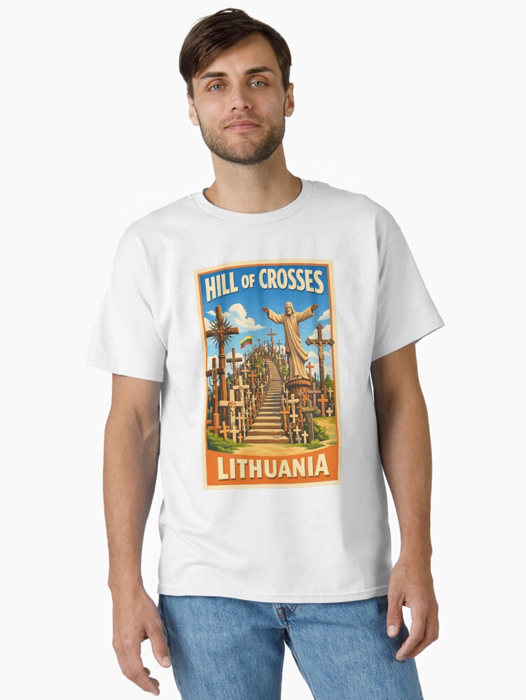 Hill of Crosses Lithuania! Vintage Retro Design Classic T-Shirt