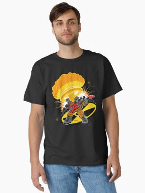 Hazmat Guitar Nuclear Rock Blast Printed T-Shirt