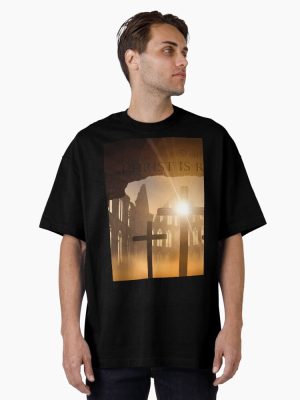 Christ is Risen Easter Scene Oversized T-Shirt