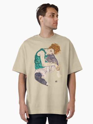 Seated Woman by Egon Schiele Oversized T-Shirt