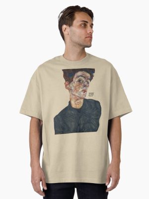 Self Portrait with Physalis by Egon Schiele 1914  Oversized T-Shirt