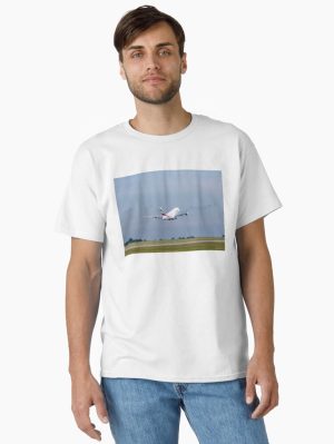 MAN to DXB Emirates Airbus A380-861 Classic T-Shirt