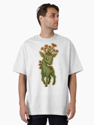 Mushroom Zombie Deer Oversized T-Shirt