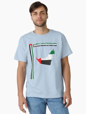 UAE Flag Map - United Arab Emirates Pride Modern Art Classic T-Shirt