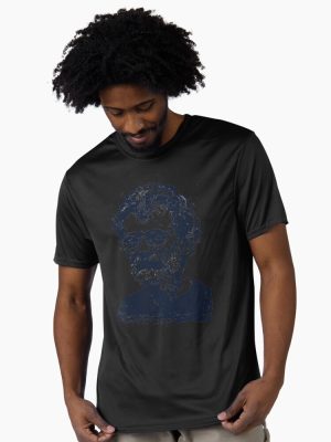 Psychedelic Terence McKenna Portrait – Consciousness Thinker Trippy Art Illustration Active T-Shirt