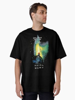 Believe In The Hail Mary Graphic T-Shirt In Colour As Worn By Eva Mendes Oversized T-Shirt