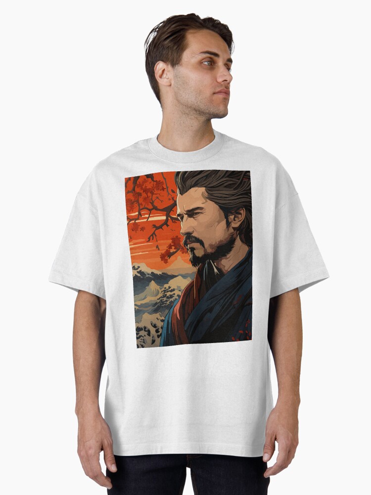 Samurai's Journey: Ukiyo-e Masterpieces of Courage and Honor Oversized T-Shirt