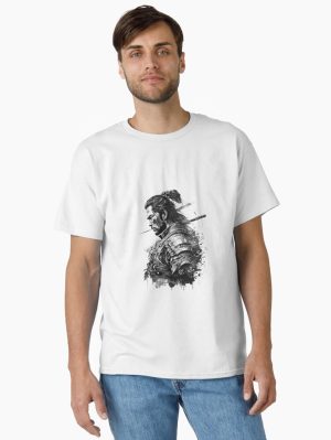Samurai Black White Design Japan Classic T-Shirt