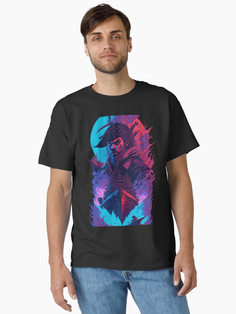 Red & Blue Cyberpunk Pirate Classic T-Shirt