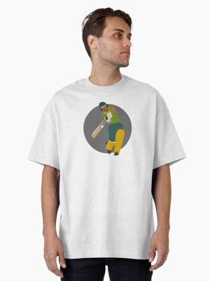My classic sport drawing about Cricket Oversized T-Shirt
