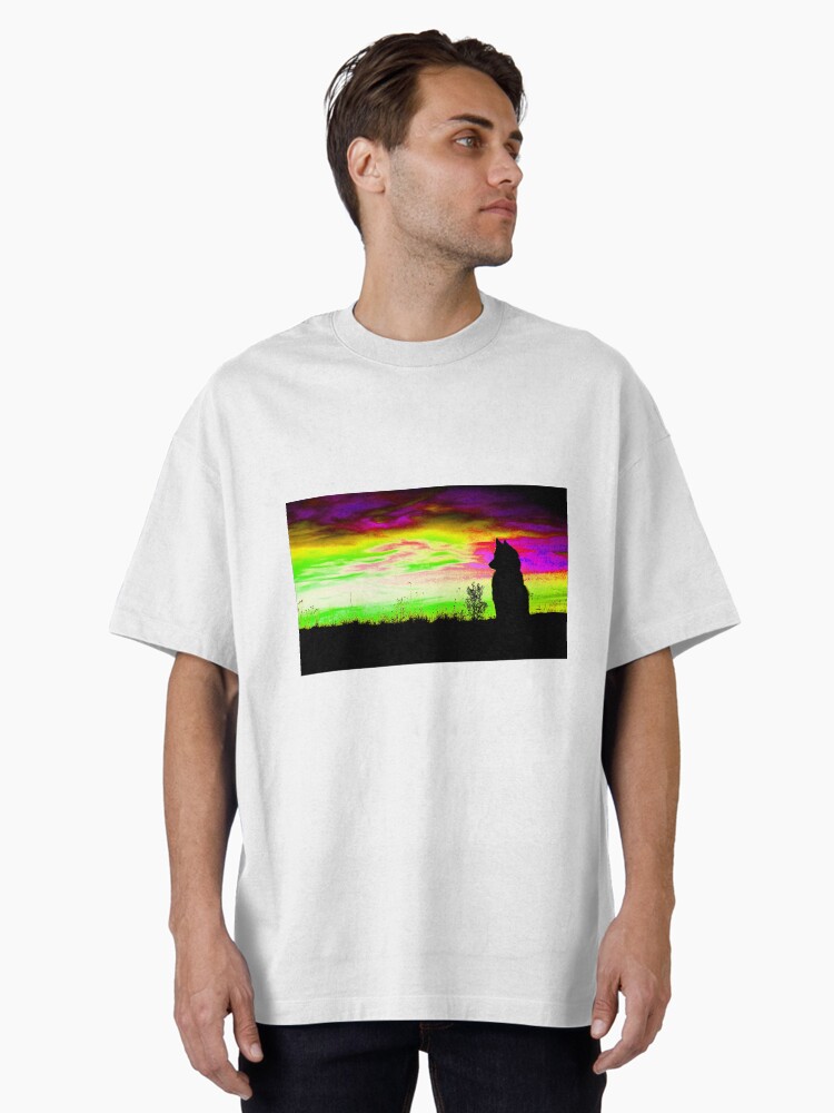 Animal Dog Bp Beautiful Sunset Dog Oversized T-Shirt