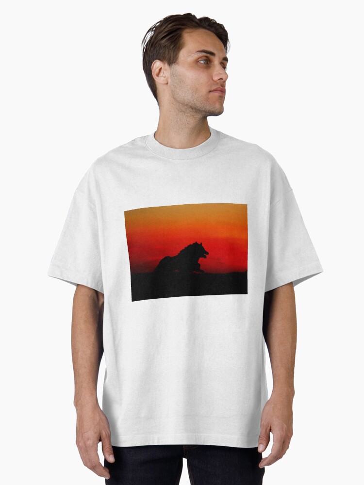 Beautiful Sunset Dog Oversized T-Shirt