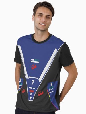 Blue and Black Formula E 2023 Gunther Graphic T-Shirt