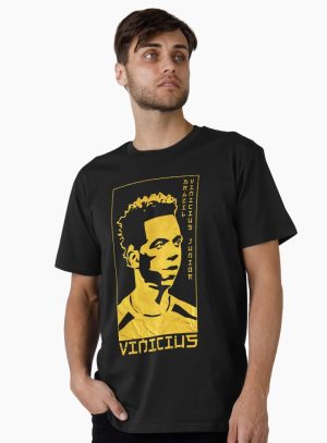 Vinicius Junior Vini Jr. Golden Style Portrait art illustration Premium T-Shirt