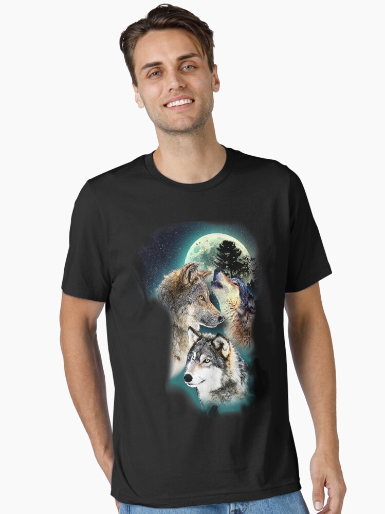 Wolf Wolves Moon Mountain Essential T-Shirt
