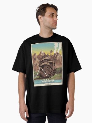 vintage howl's moving castle poster Oversized T-Shirt