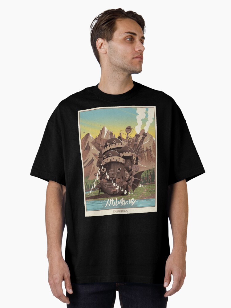 vintage howl's moving castle poster Oversized T-Shirt