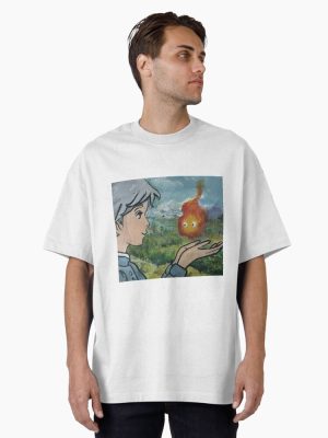 Painting of Sophie and Calcifer Oversized T-Shirt