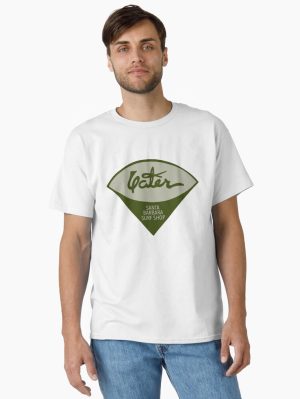 Vintage Surf logo Santa Barbara Surf Shop California  HI-RES / Clean NEW version olive green Harry Bosch Bill Kilgore Apocalypse  Classic T-Shirt