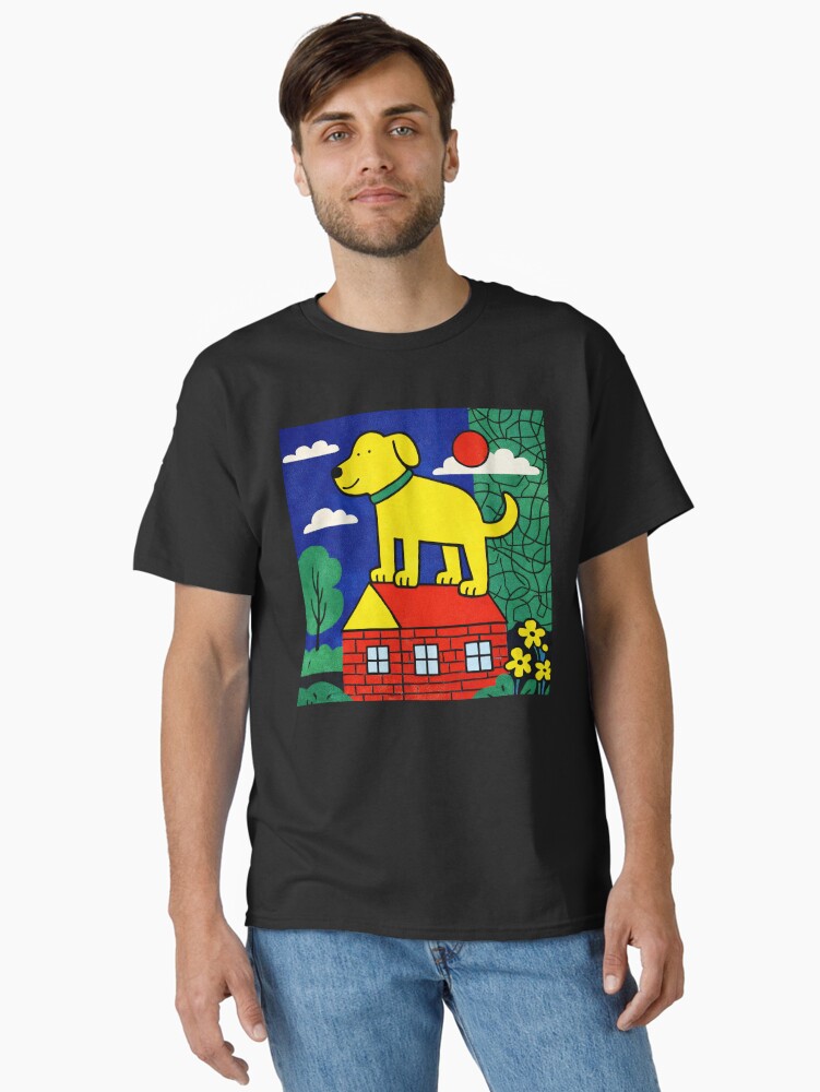 Dog On Roof Drawing Classic T-Shirt