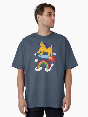 Dog Flying On A Skateboard Oversized T-Shirt