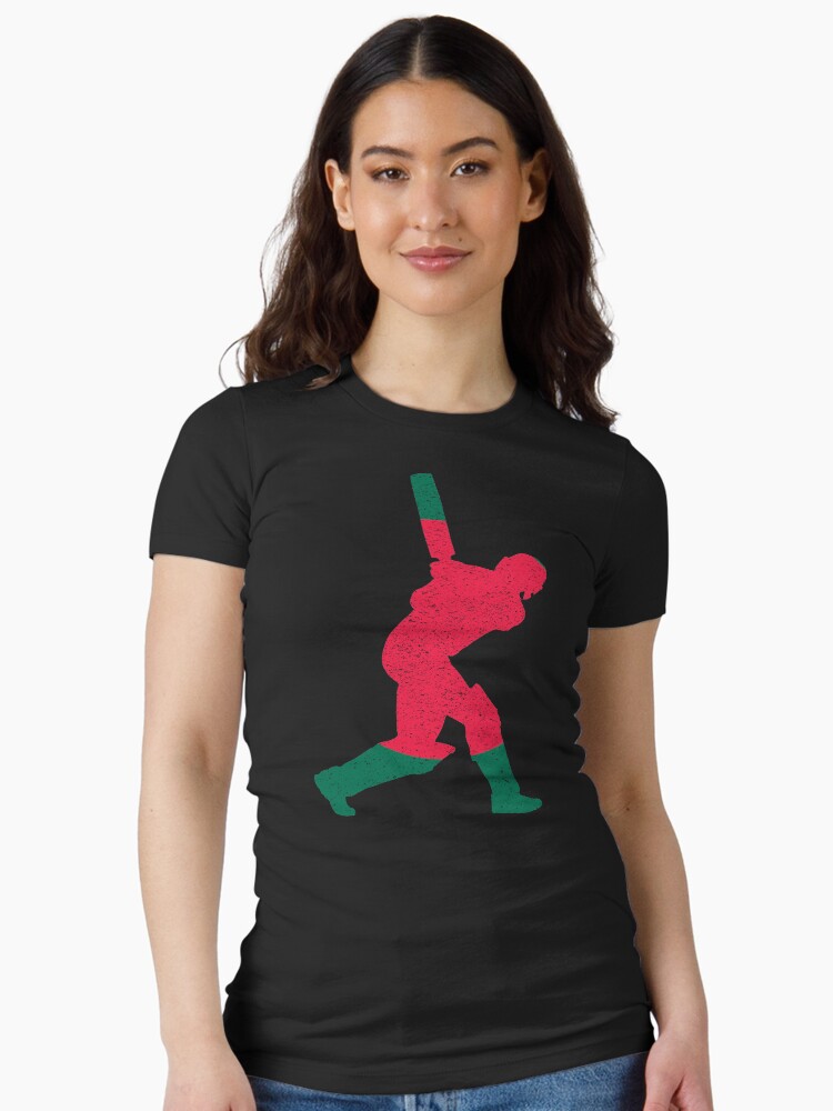 Batsmen Cricket Cricketer Gift Bangladesh Fitted T-Shirt