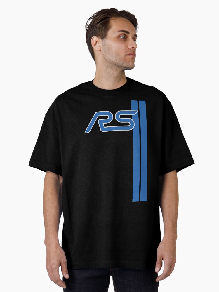 Ford Focus Rs Nitrous Blue Racing Stripes Oversized T-Shirt