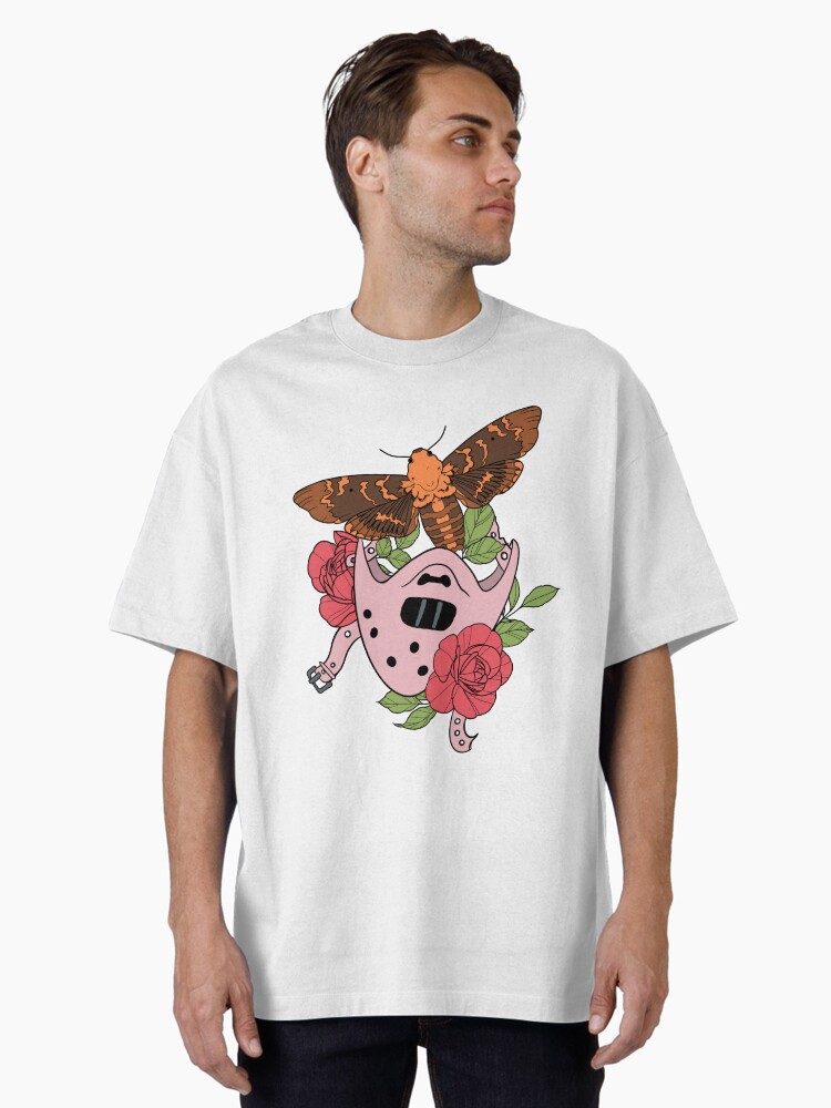 Silence of the Lambs Mask and Moth Oversized T-Shirt