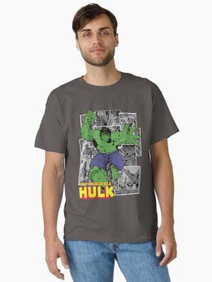 Aven The Incredible Huk Comic Panel Portrait   Classic T-Shirt