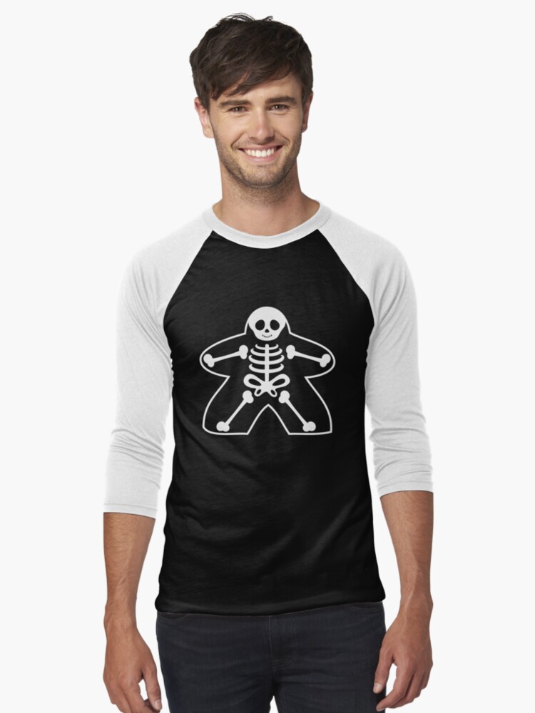 Meeple X-ray Black Baseball ¾ Sleeve T-Shirt