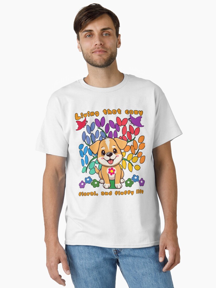 Living That Cozy Floral Fluffy Life Classic T-Shirt