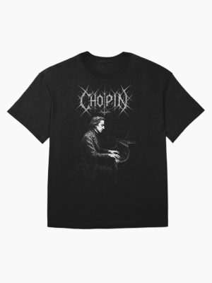 Frédéric Chopin Dark Classical Metal Logo Oversized T-Shirt
