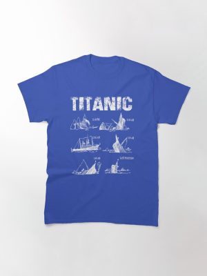 Titanic Sinking Vintage Cruise Ship Atlantic Ocean Voyage  Classic T-Shirt