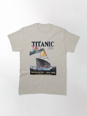 Titanic Sinking Vintage Poster Cruise Ship Atlantic Ocean Voyage  Classic T-Shirt