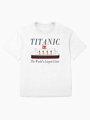 Titanic Sinking Vintage Poster Cruise Ship Atlantic Ocean Voyage  Oversized T-Shirt