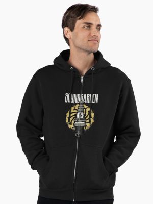 Grunge Shirt Zipped Hoodie
