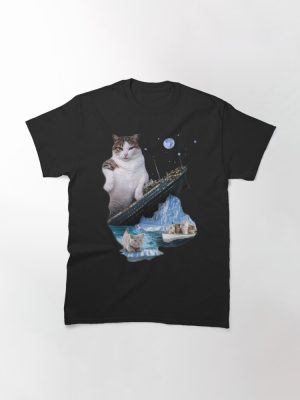 Titanic Cat Sinking Kitty Fat Cats Rescue Movie Famous Scene Classic T-Shirt