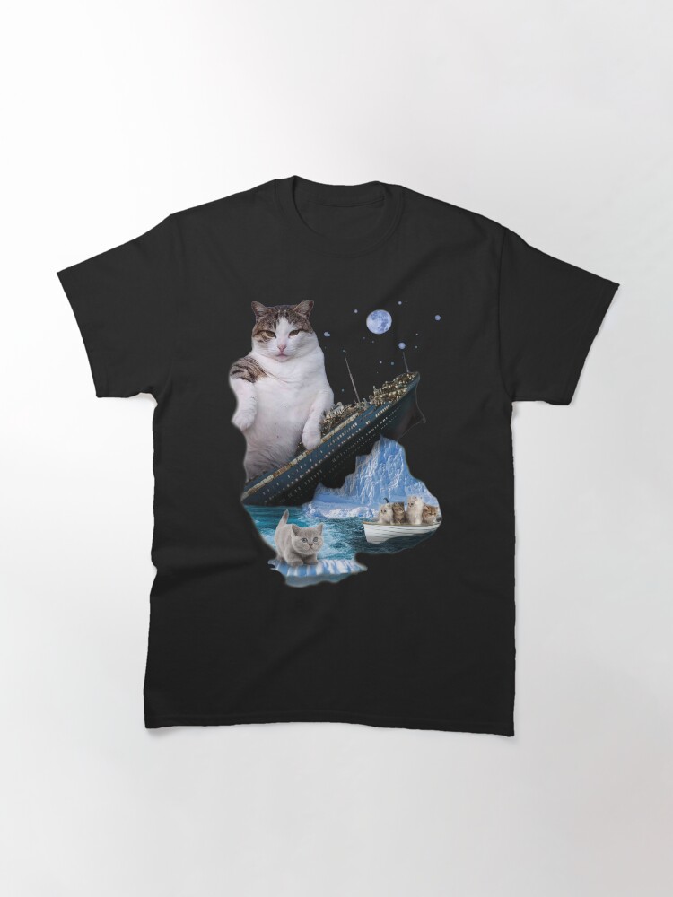 Titanic Cat Sinking Kitty Fat Cats Rescue Movie Famous Scene Classic T-Shirt