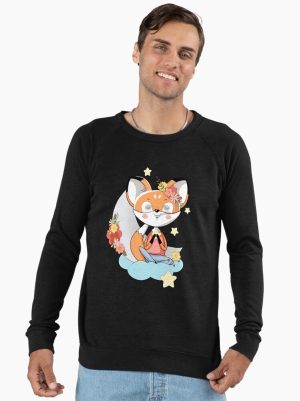 Ni rvana Fox Word Illustration Lightweight Sweatshirt