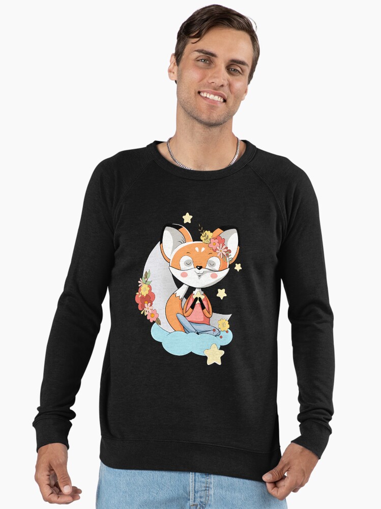 Ni rvana Fox Word Illustration Lightweight Sweatshirt