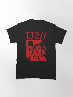 Four Men Close Up Portraits Red High Contrast Classic T-Shirt