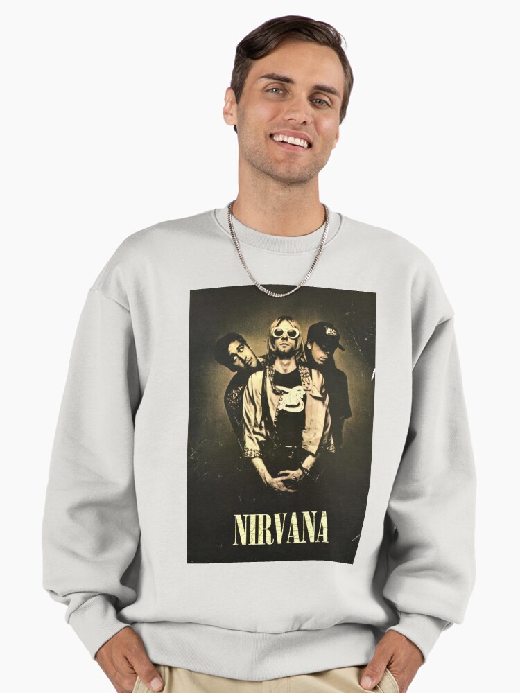 Nirvana Vintage Grunge Band Poster – 90s Alternative Rock Aesthetic Premium Oversized Sweatshirt