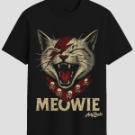 Meowie Glam Rock Cat Graphic T-Shirt